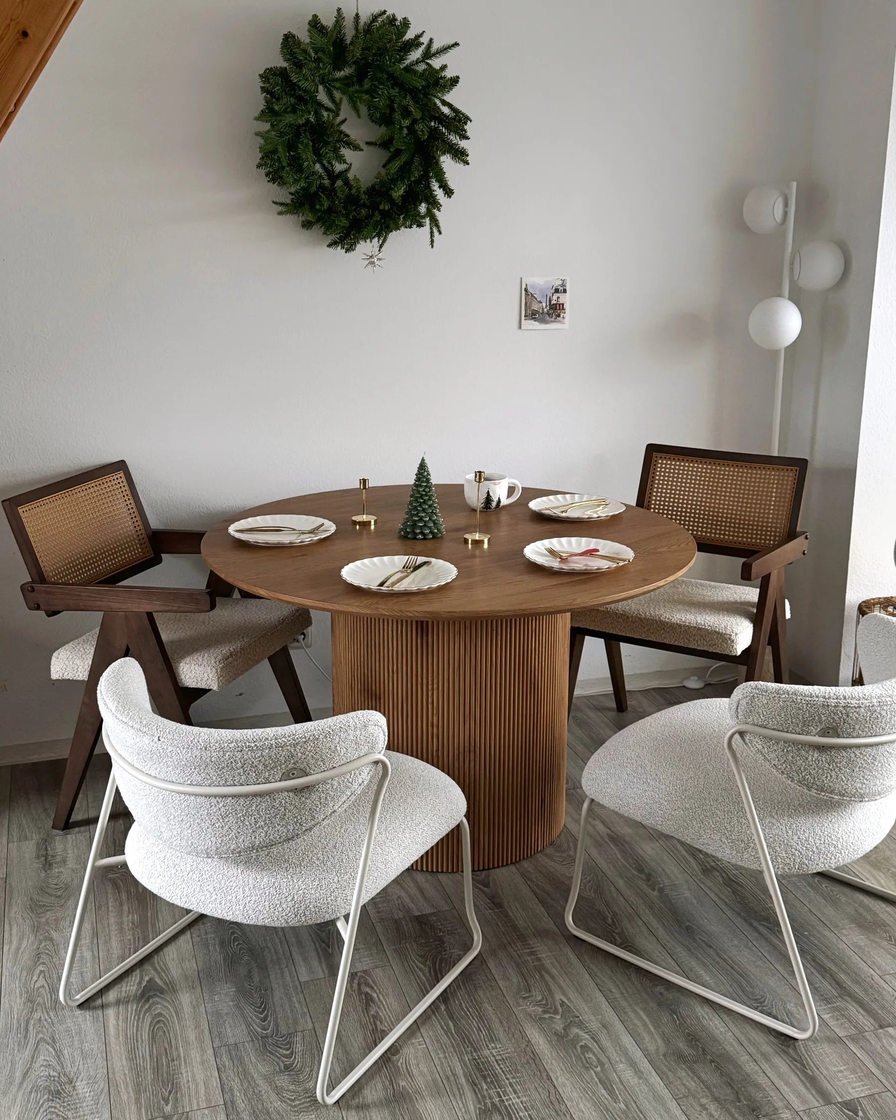 Dining Table SHEHO Light Brown 120 cm 120 cm