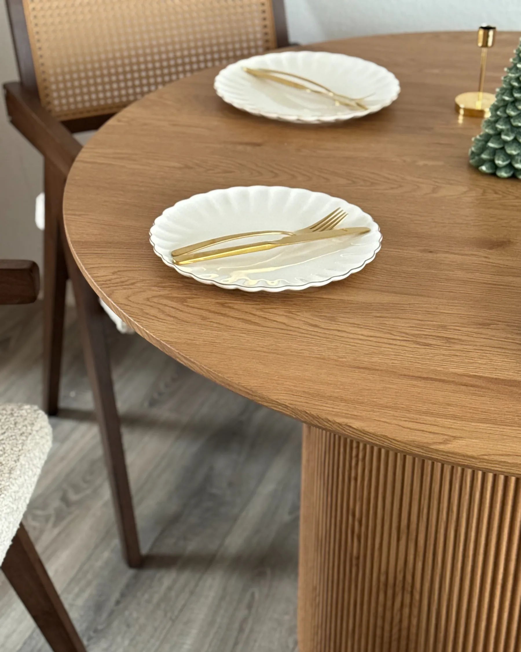 Dining Table SHEHO Light Brown 120 cm 120 cm