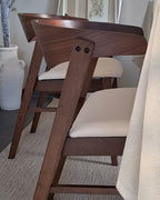 Set of 2 Dining Chairs LILLY Fabric Brown/ Off-White