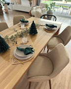 Set of 2 Dining Chairs MELFORT Fabric Sand Beige