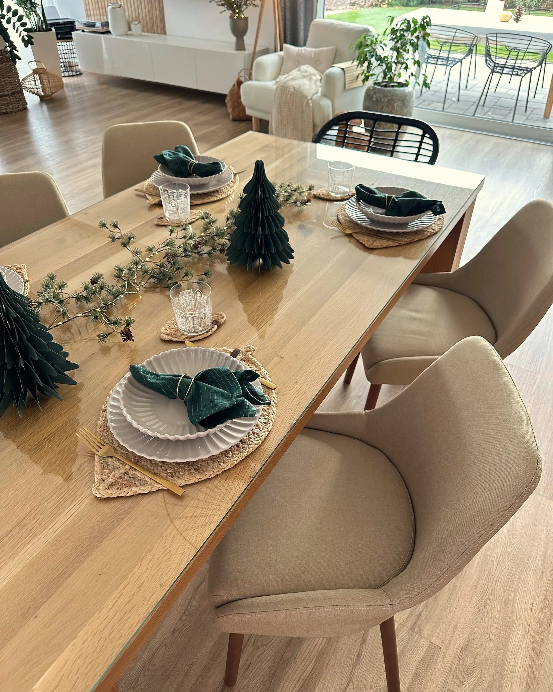 Set of 2 Dining Chairs MELFORT Fabric Sand Beige
