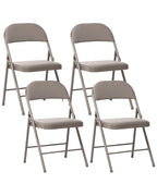 Set of 4 Folding Chairs SHASTA Metal Taupe