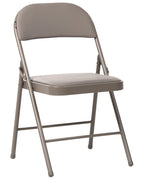 Set of 4 Folding Chairs SHASTA Metal Taupe