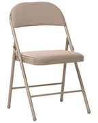 Set of 4 Folding Chairs SHASTA Metal Beige