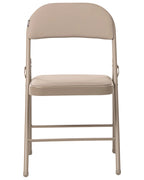 Set of 4 Folding Chairs SHASTA Metal Beige