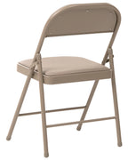 Set of 4 Folding Chairs SHASTA Metal Beige