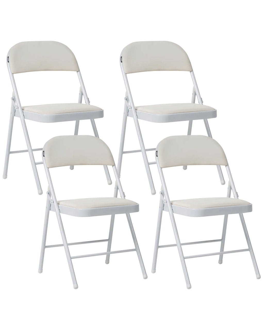 Set of 4 Folding Chairs SHASTA Metal White
