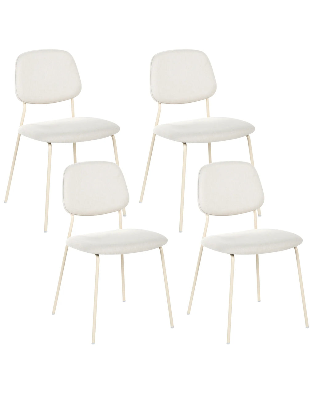 Set of 4 Dining Chairs RILEY Fabric Off-White