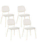 Set of 4 Dining Chairs RILEY Fabric Off-White