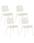 Set of 4 Dining Chairs RILEY Fabric Off-White