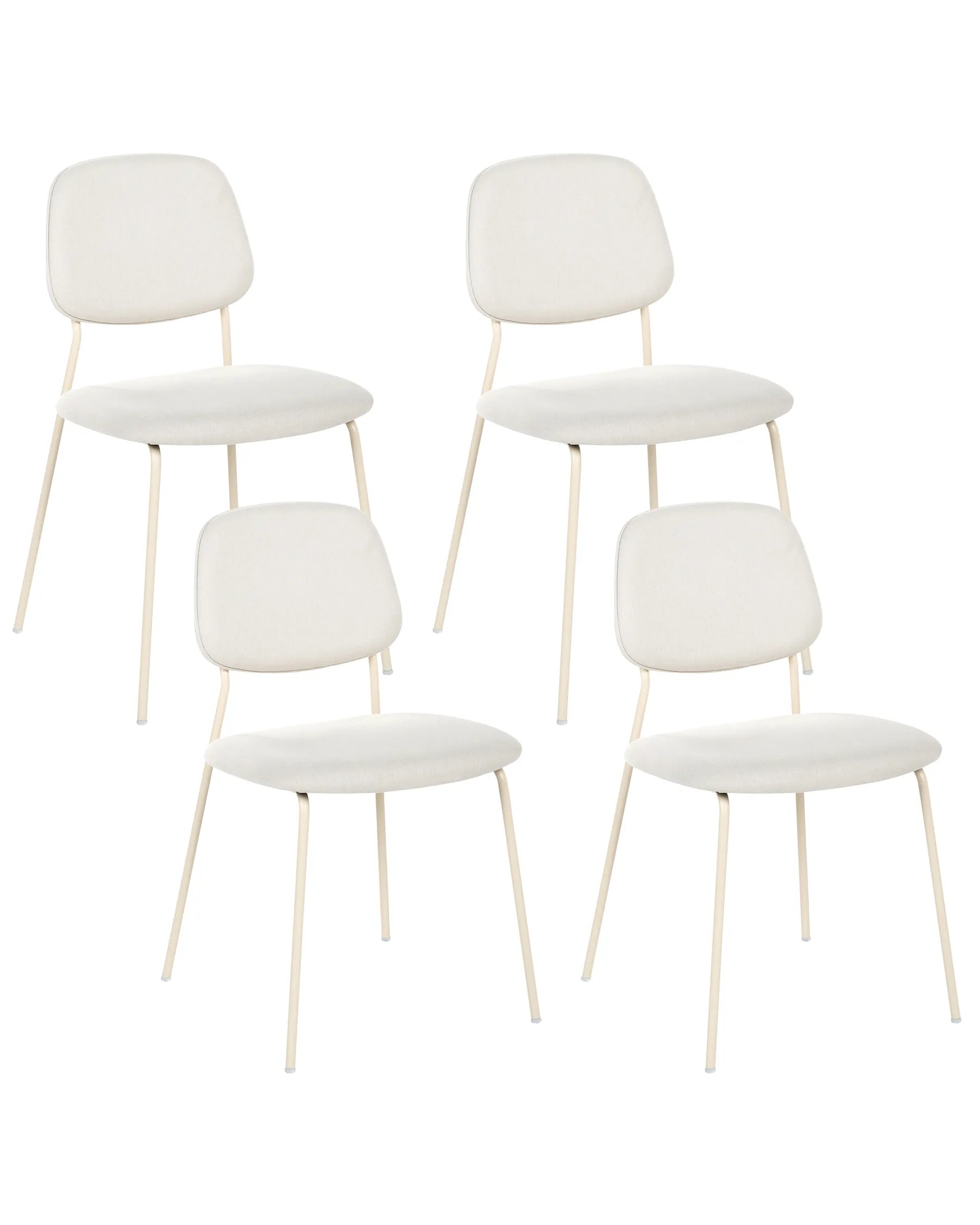 Set of 4 Dining Chairs RILEY Fabric Off-White