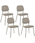 Set of 4 Dining Chairs RILEY Fabric Taupe