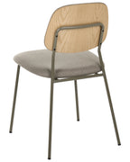 Set of 4 Dining Chairs RILEY Fabric Taupe