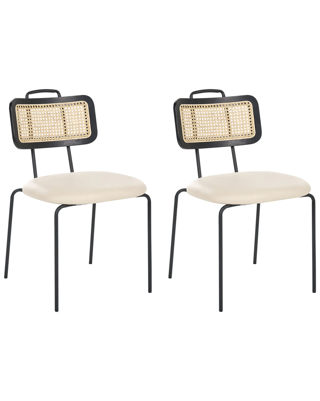 Set of 2 Dining Chairs ADELANTO Metal Light Beige