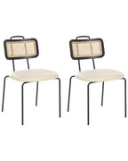 Set of 2 Dining Chairs ADELANTO Metal Light Beige