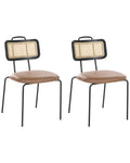 Set of 2 Dining Chairs ADELANTO Metal Brown