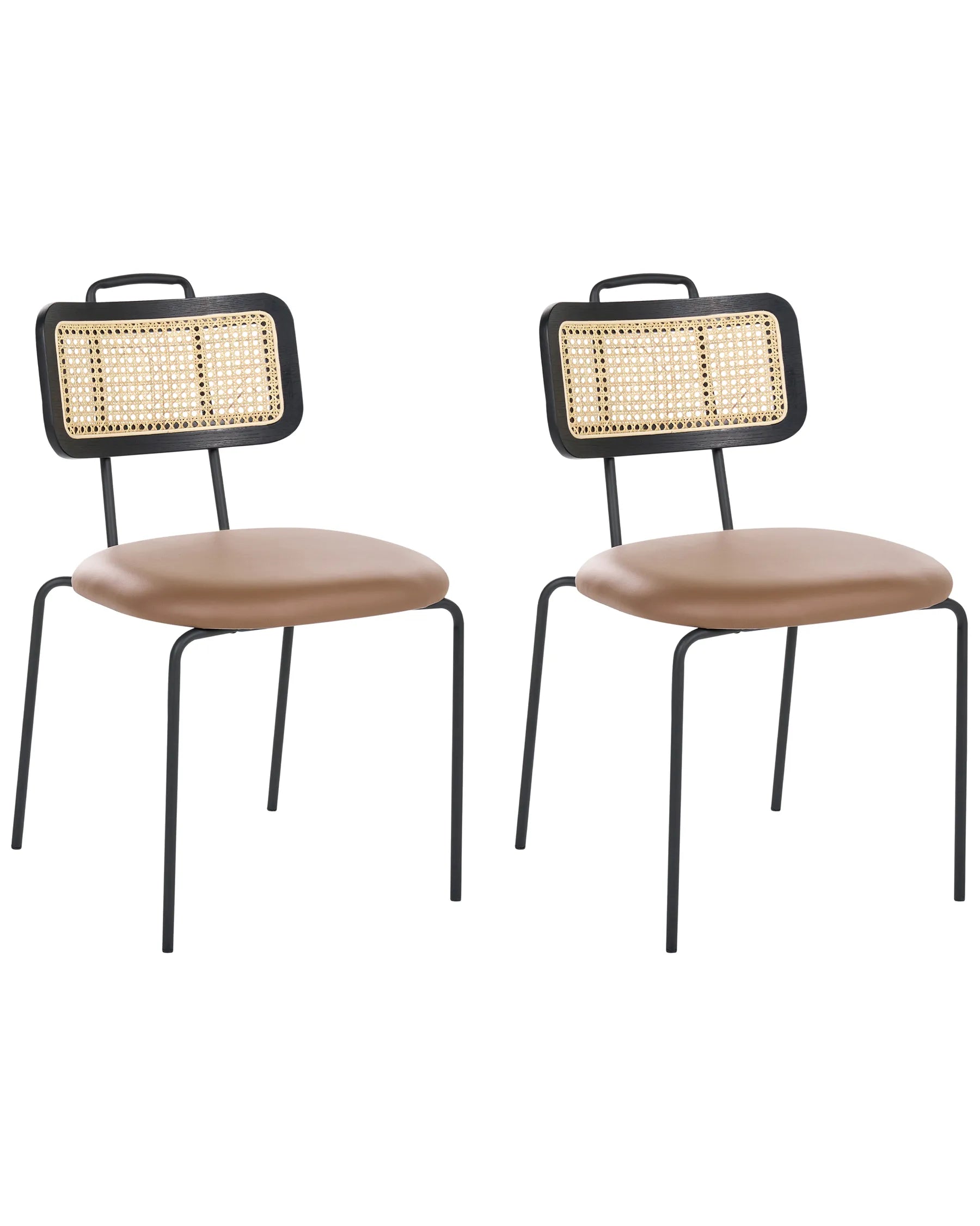 Set of 2 Dining Chairs ADELANTO Metal Brown