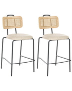 Set of 2 Bar Chairs ADELANTO Light Beige