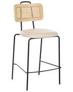 Set of 2 Bar Chairs ADELANTO Light Beige