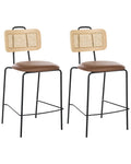 Set of 2 Bar Chairs ADELANTO Brown
