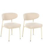 Set of 2 Dining Chairs UNITY Boucle Light Beige