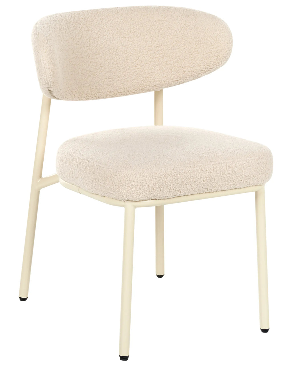 Set of 2 Dining Chairs UNITY Boucle Light Beige