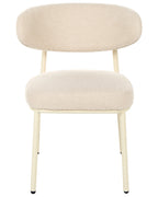 Set of 2 Dining Chairs UNITY Boucle Light Beige