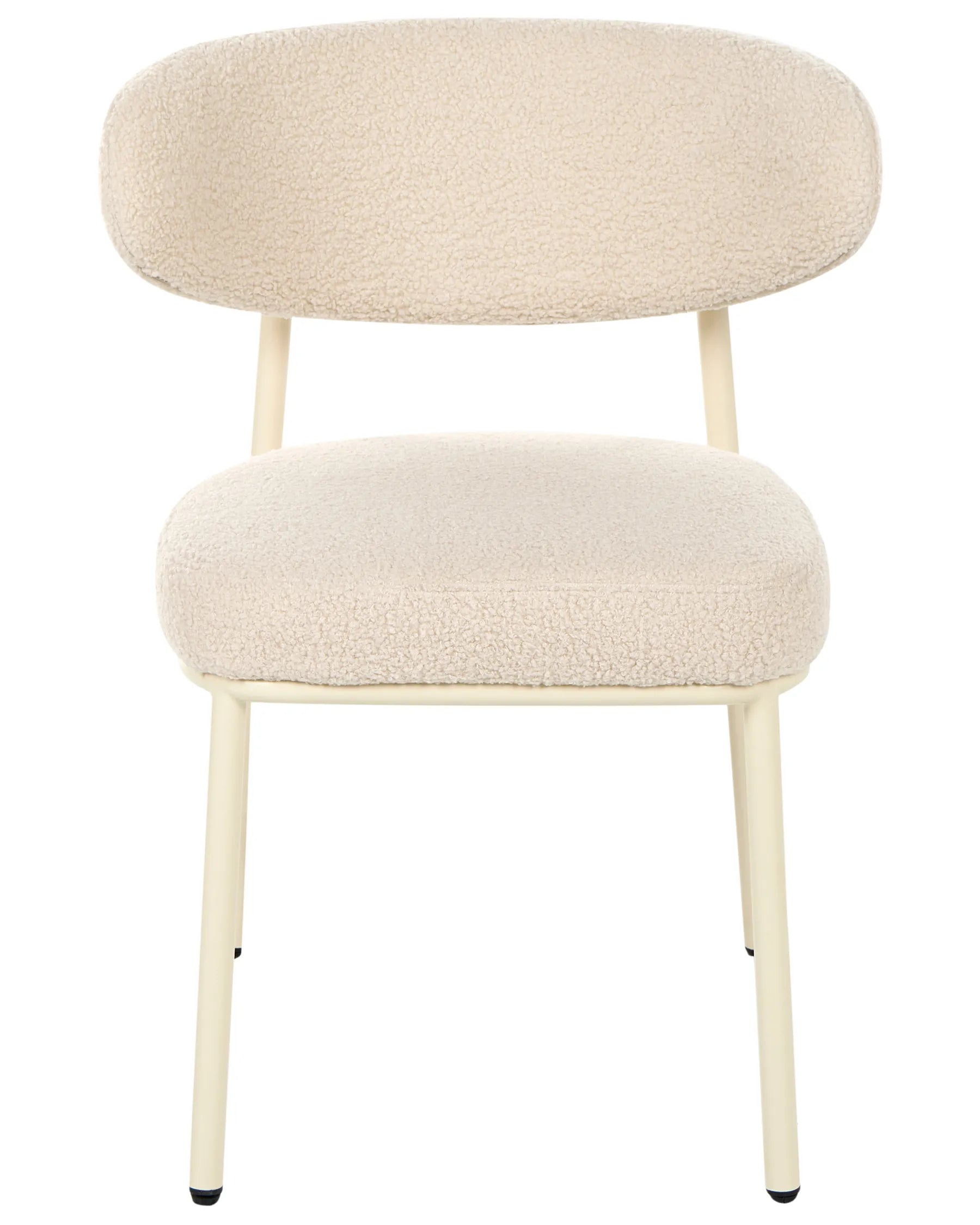Set of 2 Dining Chairs UNITY Boucle Light Beige