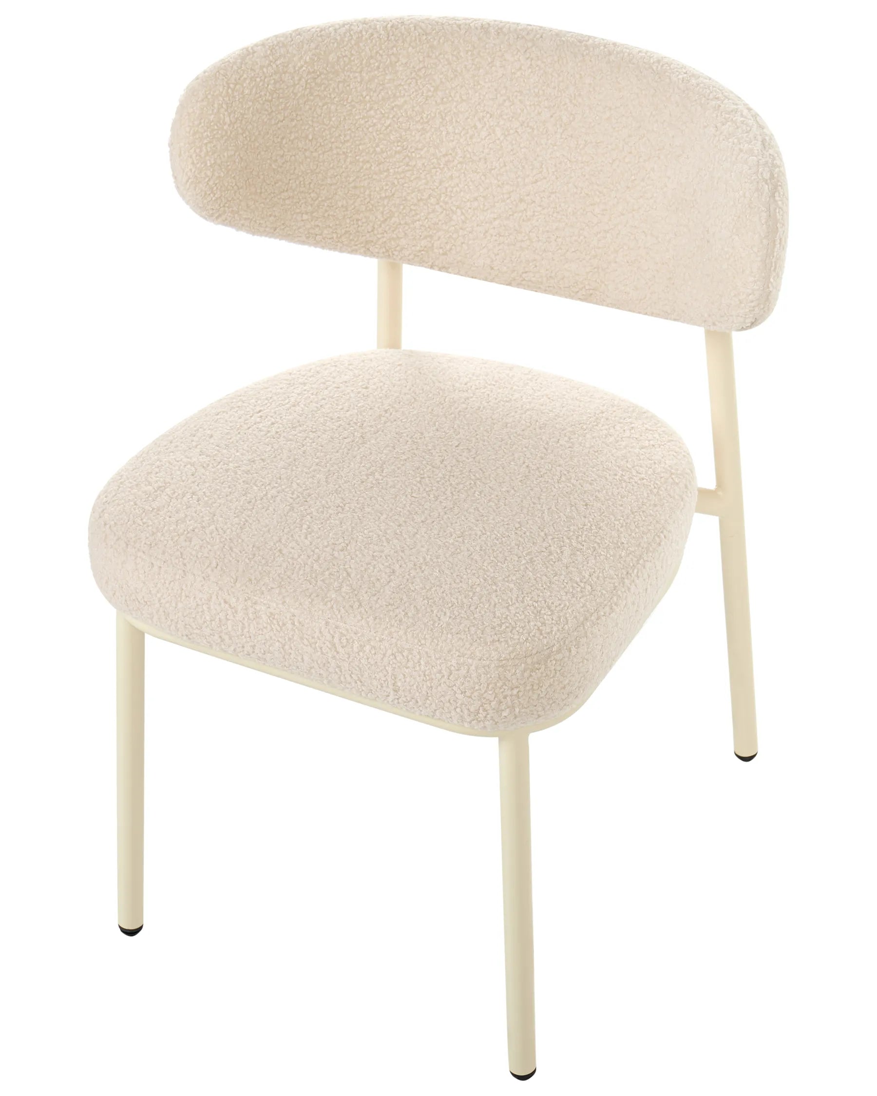 Set of 2 Dining Chairs UNITY Boucle Light Beige