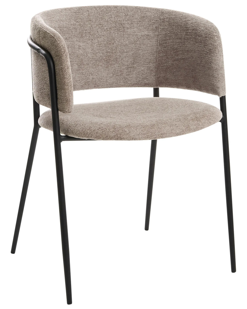 Set of 2 Dining Chairs SPRINGER Chenille Taupe
