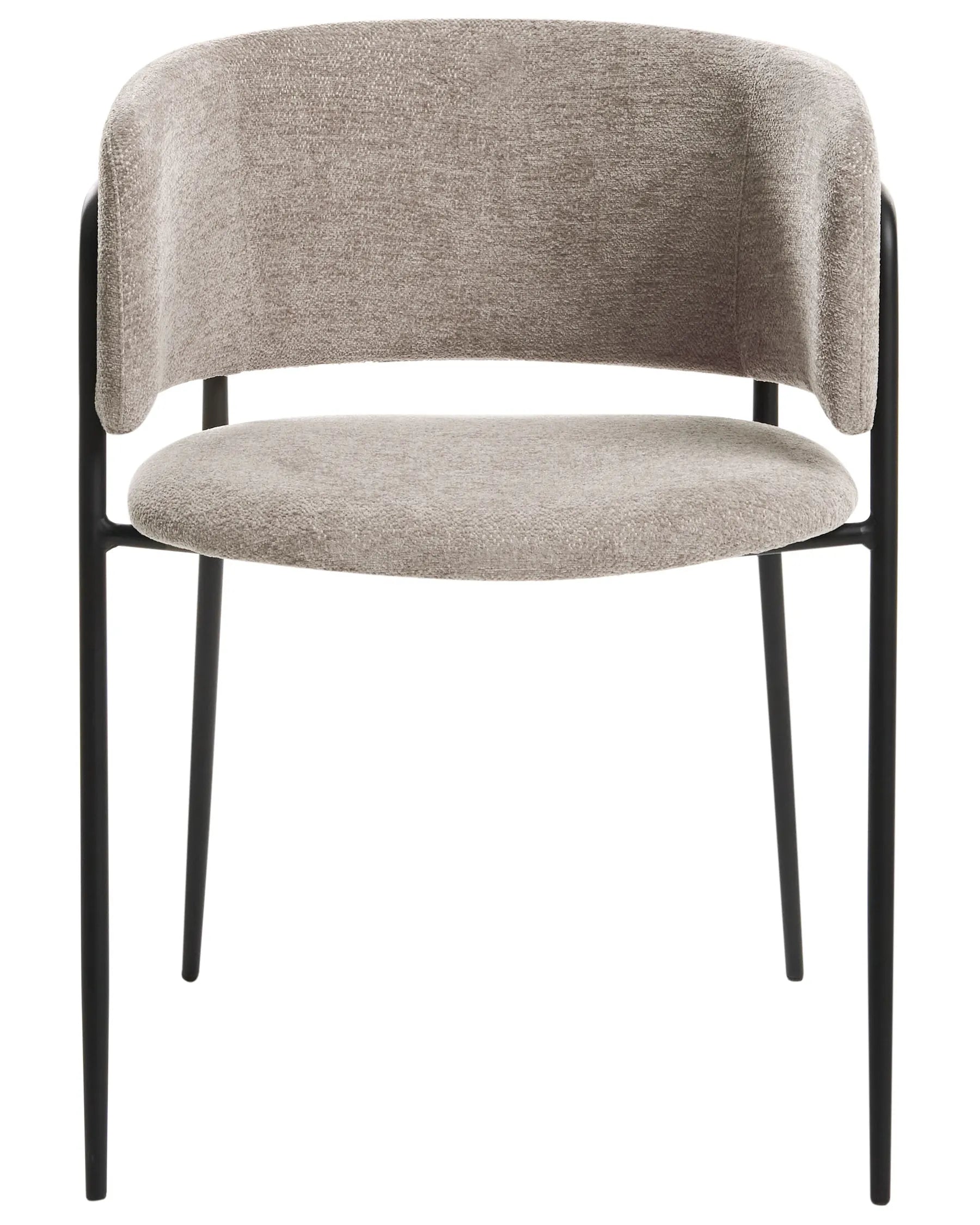 Set of 2 Dining Chairs SPRINGER Chenille Taupe