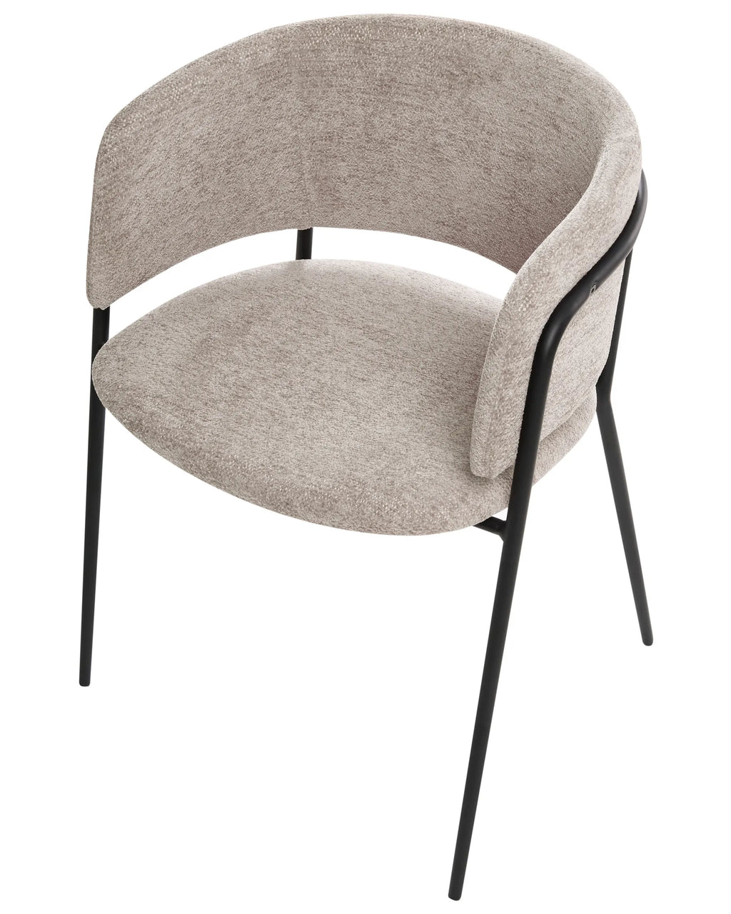 Set of 2 Dining Chairs SPRINGER Chenille Taupe