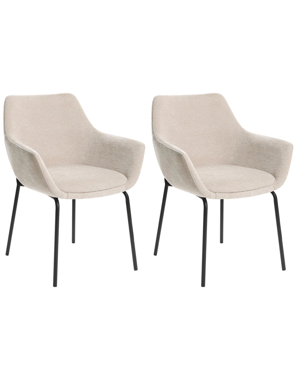 Set of 2 Dining Chairs BOWDON Chenille Light Beige