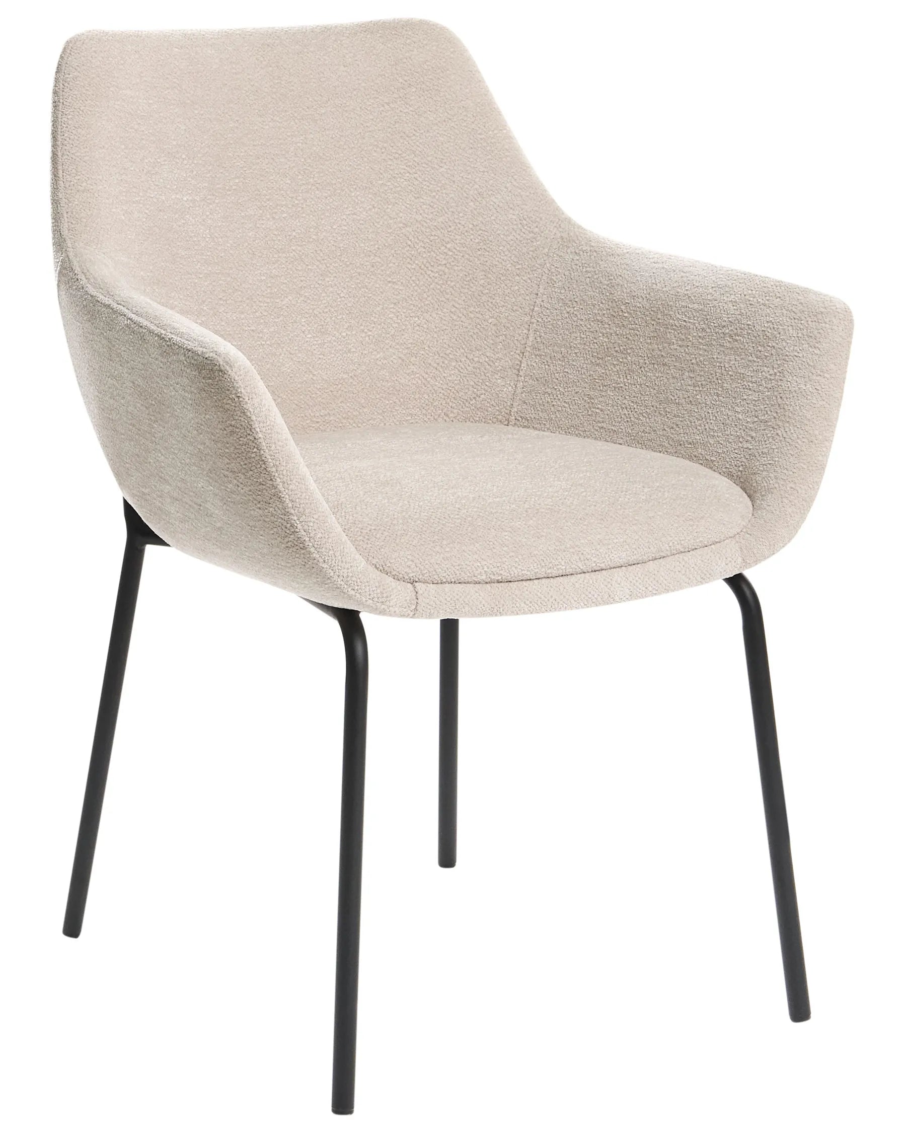 Set of 2 Dining Chairs BOWDON Chenille Light Beige