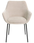 Set of 2 Dining Chairs BOWDON Chenille Light Beige