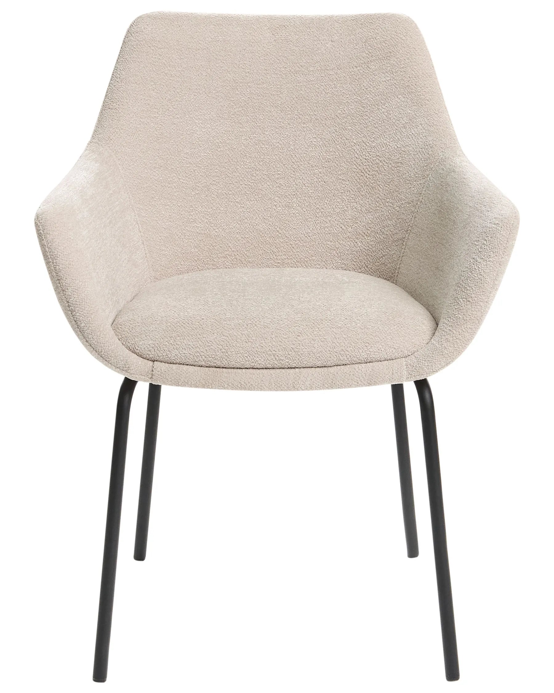 Set of 2 Dining Chairs BOWDON Chenille Light Beige