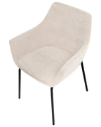 Set of 2 Dining Chairs BOWDON Chenille Light Beige
