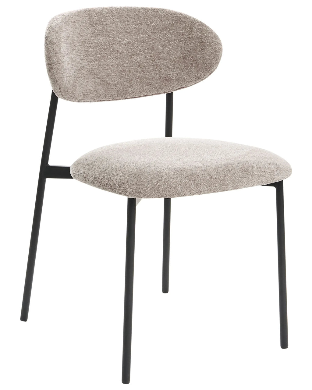 Set of 2 Dining Chairs COWLEY Chenille Taupe