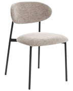 Set of 2 Dining Chairs COWLEY Chenille Taupe
