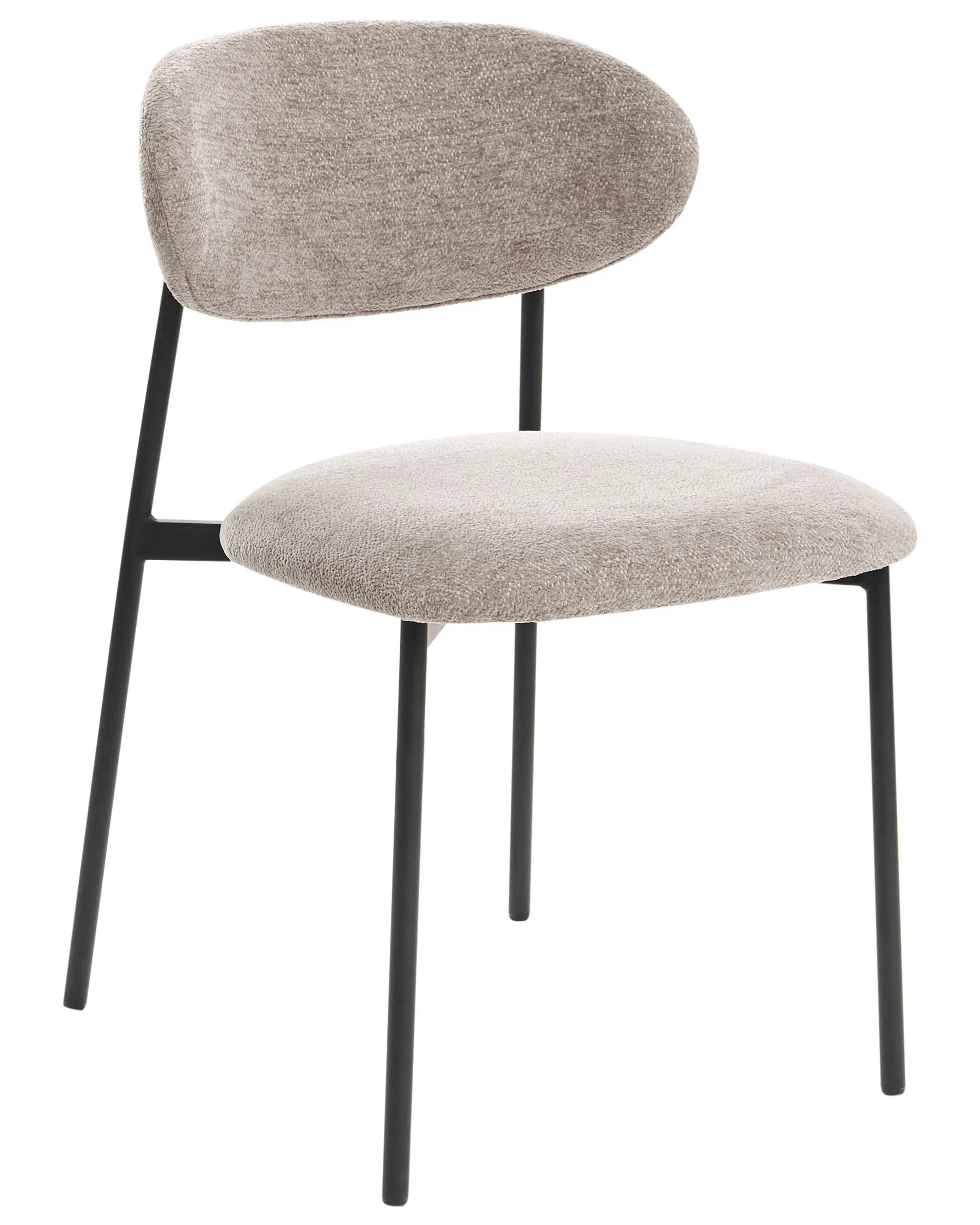 Set of 2 Dining Chairs COWLEY Chenille Taupe