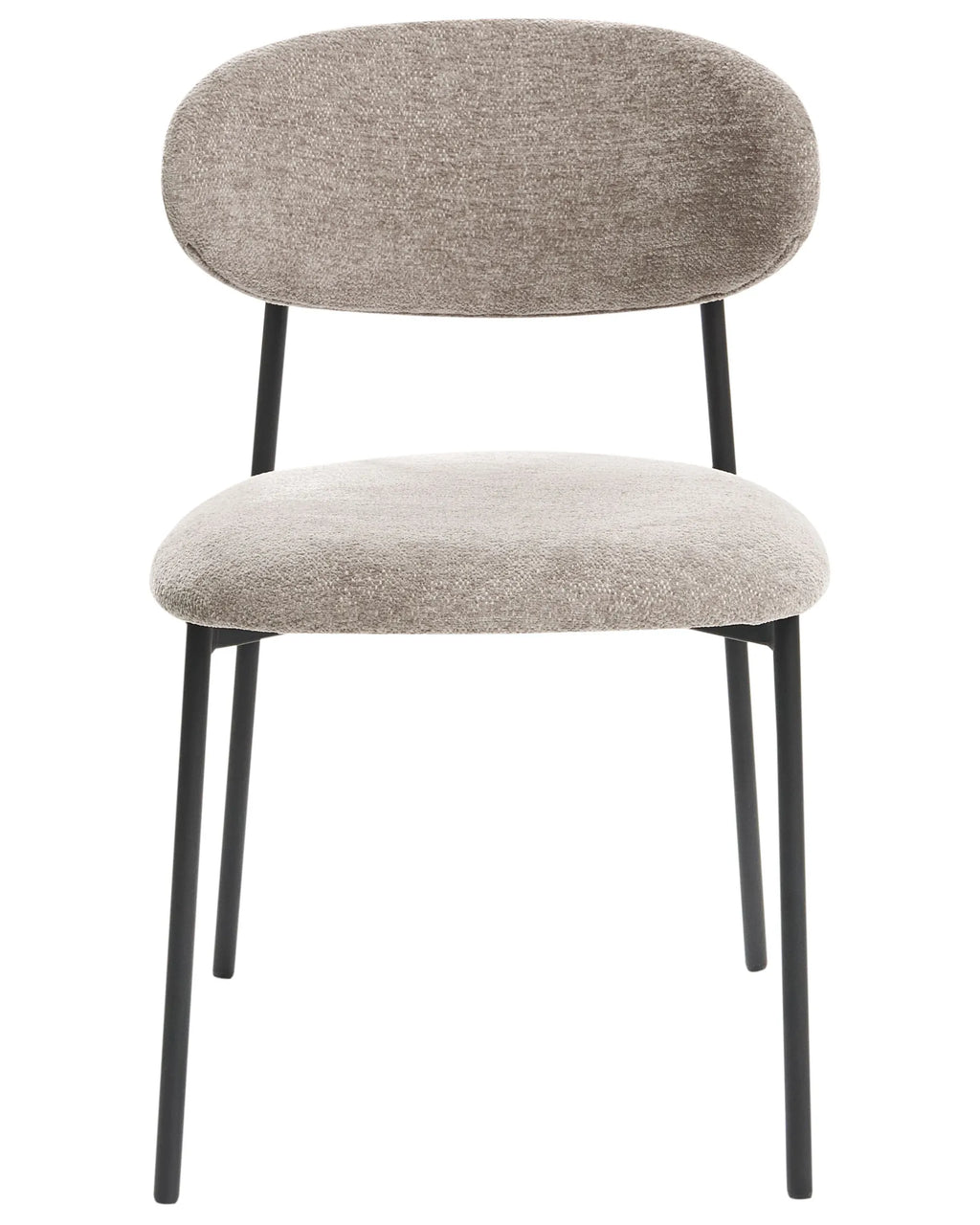 Set of 2 Dining Chairs COWLEY Chenille Taupe