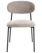 Set of 2 Dining Chairs COWLEY Chenille Taupe