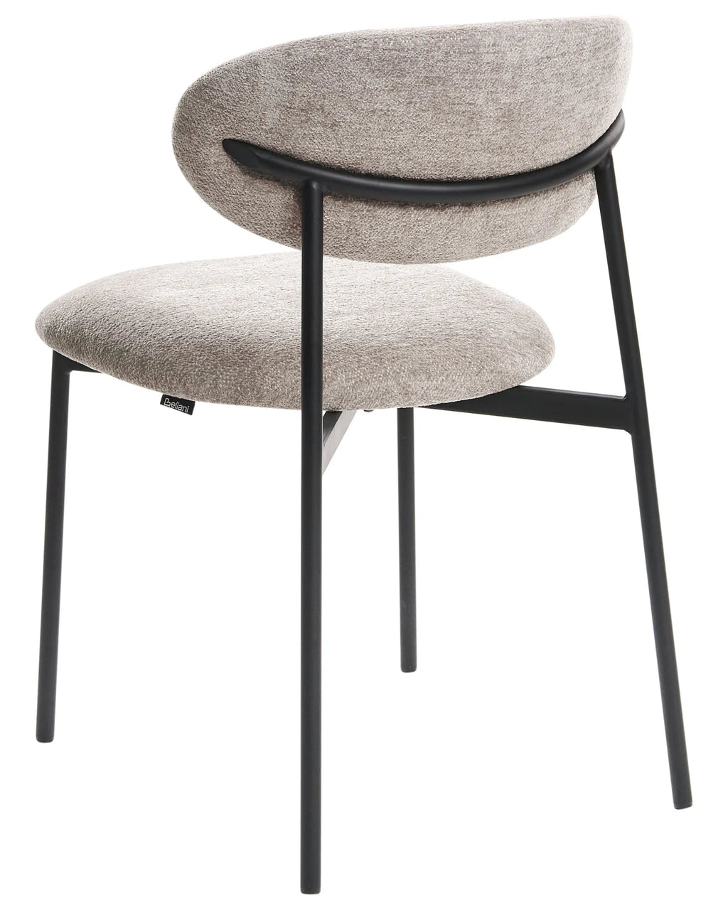 Set of 2 Dining Chairs COWLEY Chenille Taupe