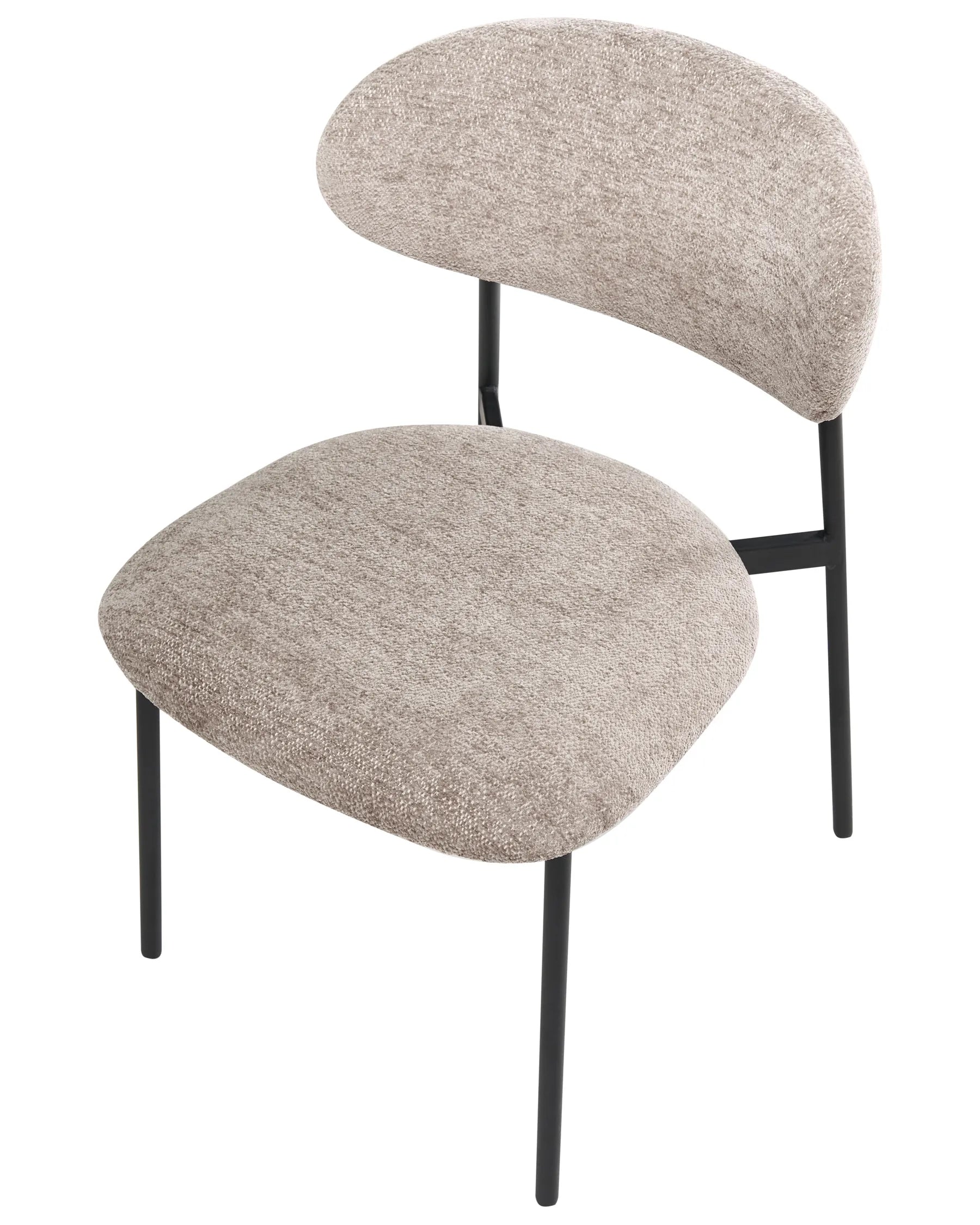 Set of 2 Dining Chairs COWLEY Chenille Taupe