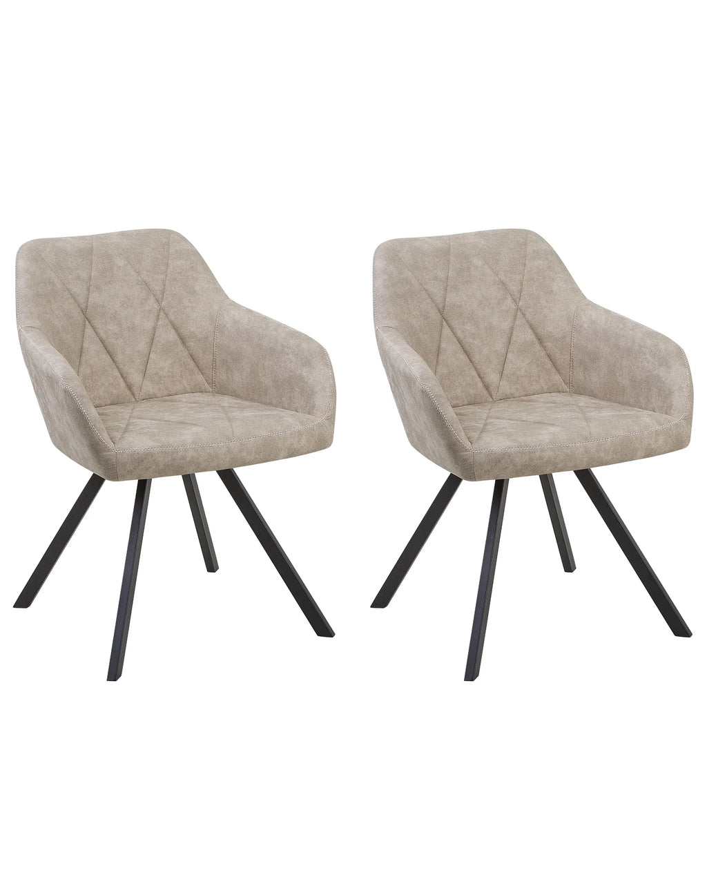Set of 2 Dining Chairs MONEE Fabric Beige