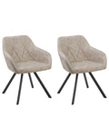 Set of 2 Dining Chairs MONEE Fabric Beige