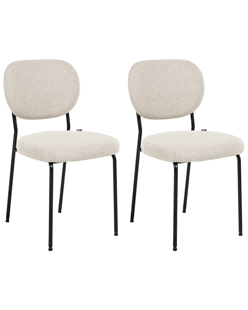 Set of 2 Dining Chairs LOLETA Fabric Light Beige