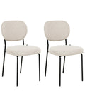 Set of 2 Dining Chairs LOLETA Fabric Light Beige