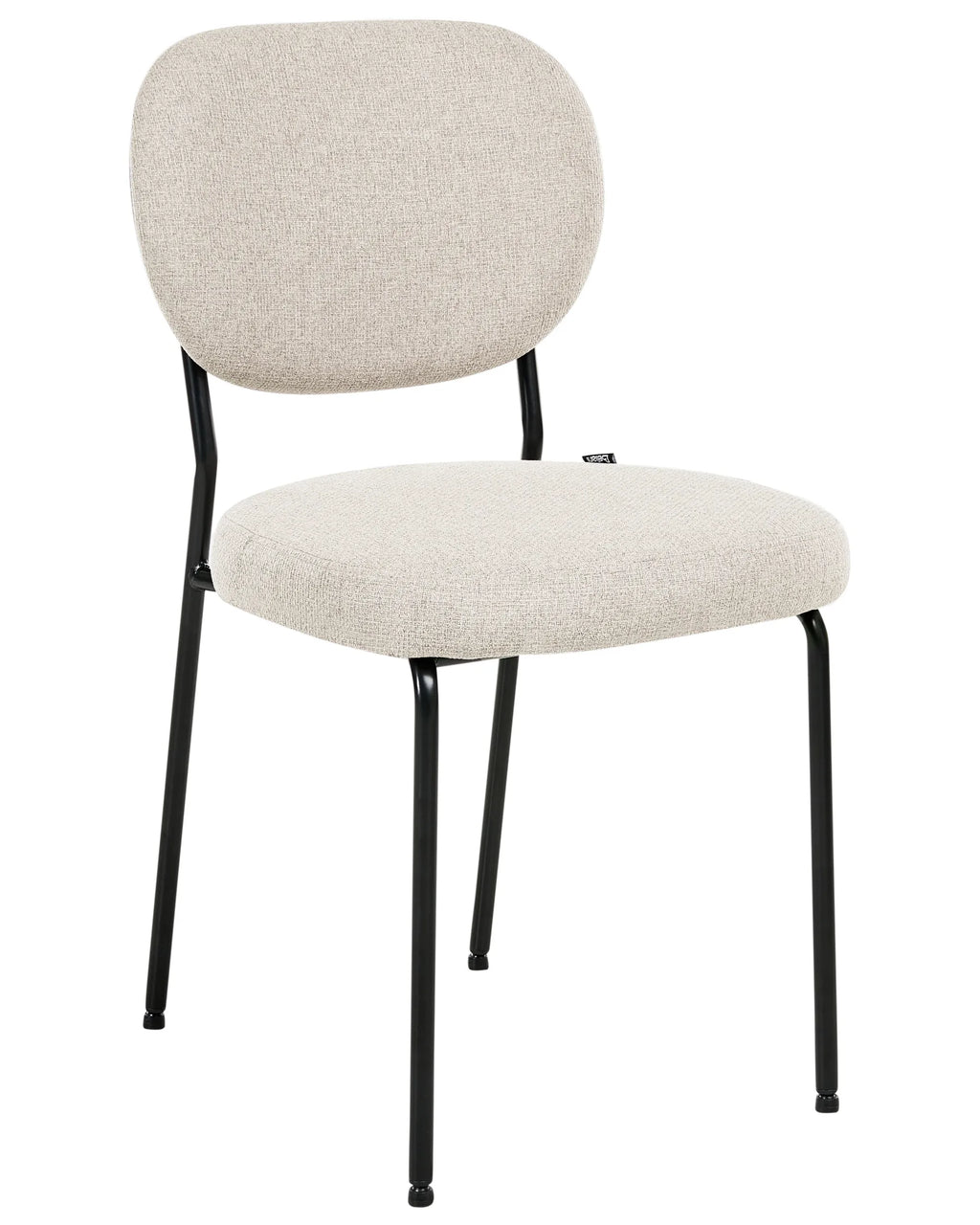 Set of 2 Dining Chairs LOLETA Fabric Light Beige
