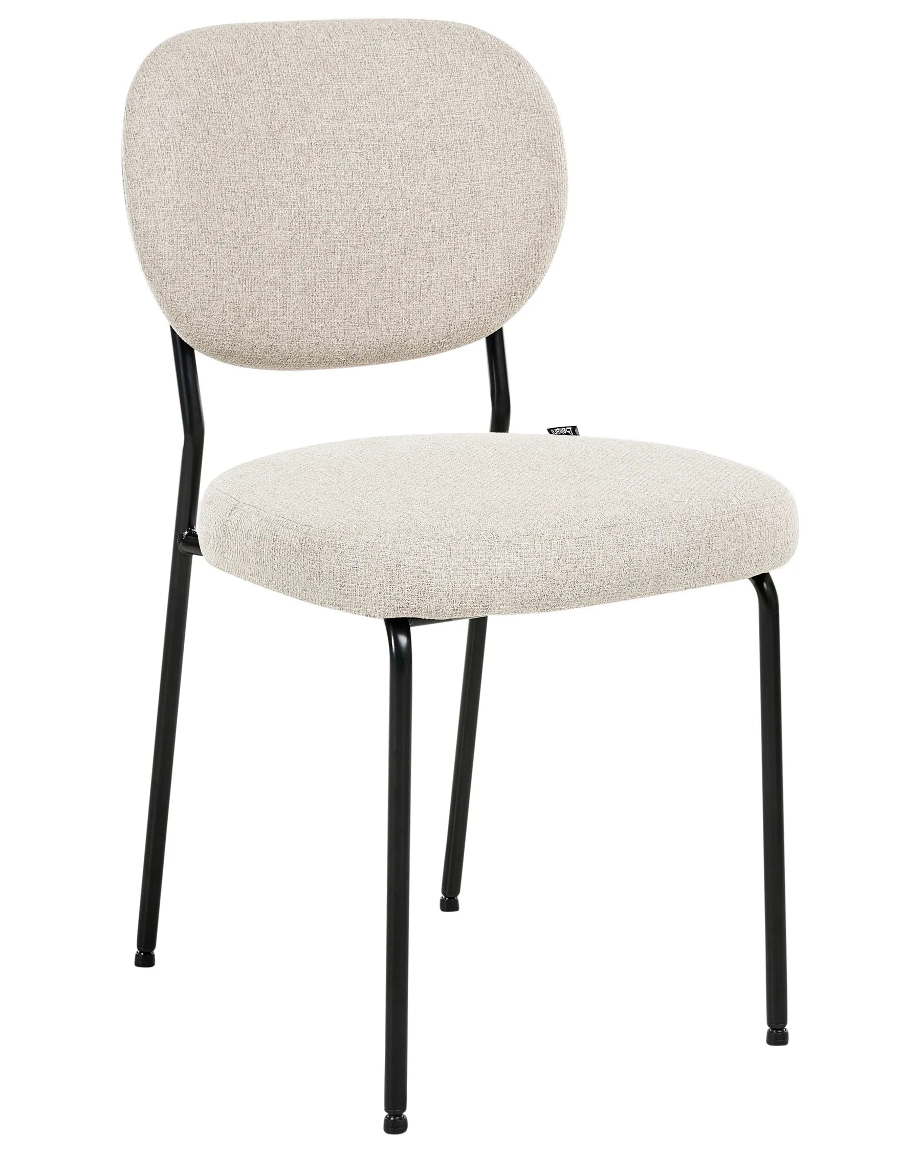 Set of 2 Dining Chairs LOLETA Fabric Light Beige